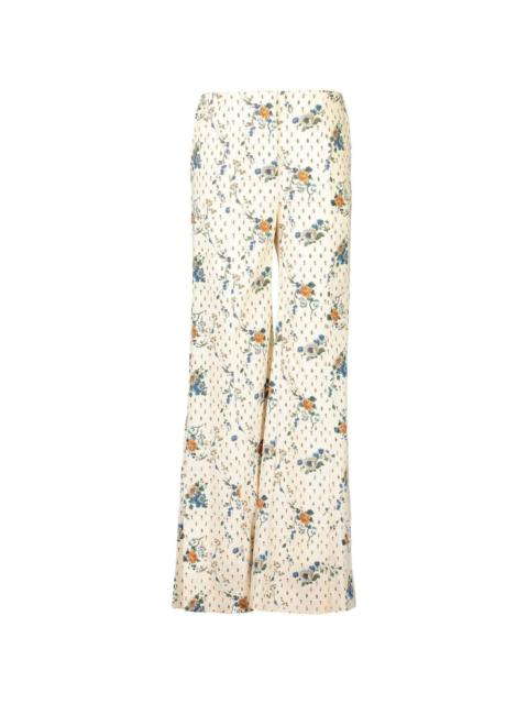 BORGO DE NOR floral twill trousers