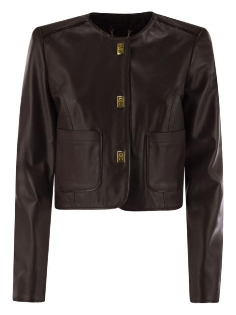 ELISABETTA FRANCHI twist-lock leather jacket