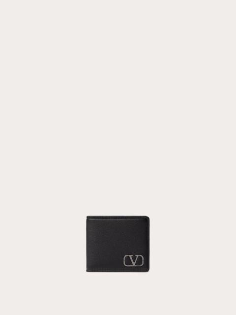 VLOGO TYPE WALLET IN GRAINY CALFSKIN