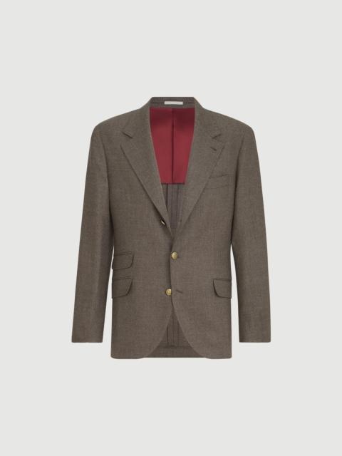 Brunello Cucinelli Mouliné virgin wool twill deconstructed Cavallo blazer