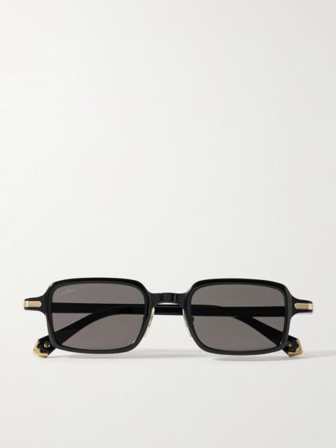 Cartier Rectangular-Frame Acetate Sunglasses Brown