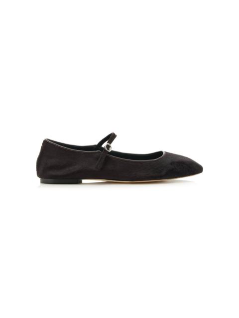 Aeyde Uma Ponyhair Mary-Jane Flats brown