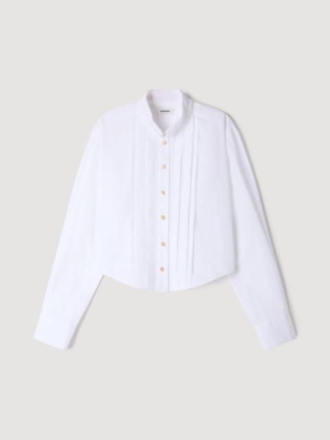 Sandro PLEATED SHIRT WITH ORIGAMI COLLAR