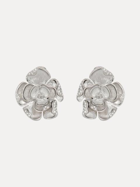 LARGE PAVÉ ROSE CLIP-ON EARRINGS