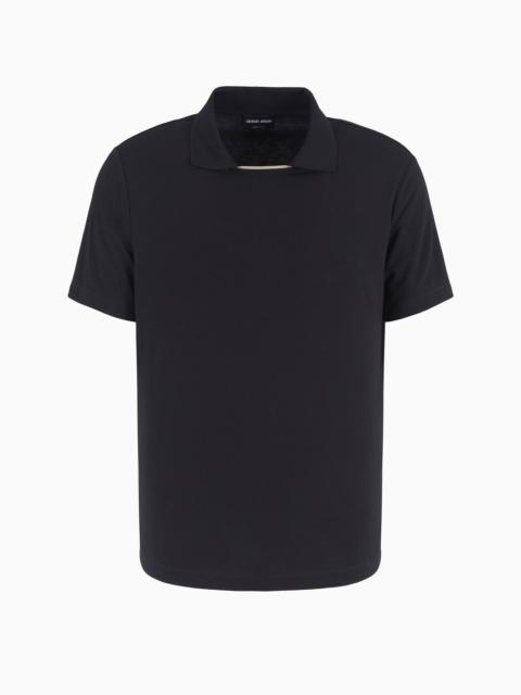 ASV short-sleeved viscose-jersey polo shirt