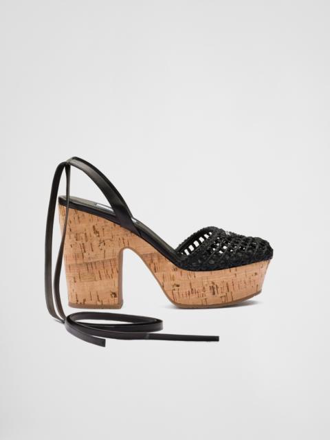 Prada Raffia wedge sandals