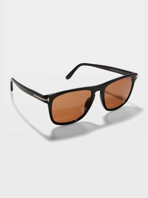 TOM FORD Men's Gerard-02 Square T-Logo Sunglasses