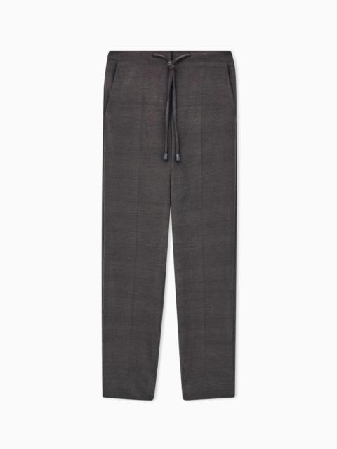 GIORGIO ARMANI STRAIGHT TROUSERS NEW NORMAL IN WASHED SILK AND VIRGIN WOOL