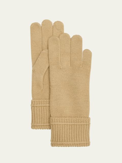 Burberry Men's Wool Knit Logo Gloves