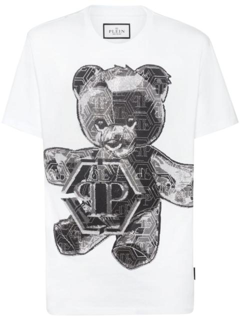 PHILIPP PLEIN Teddy Bear-appliqué cotton shirt