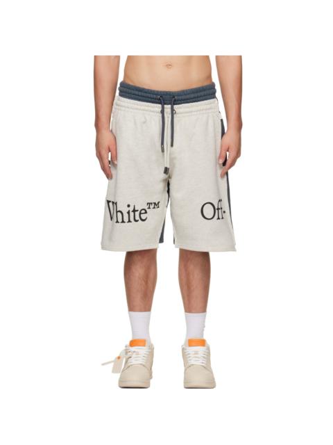 Off-White Gray & Blue Bookish Scarf Skate Sweat Shorts