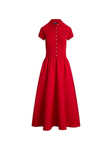 Polo Ralph Lauren button-details polo-collar cotton midi dress