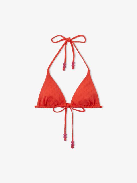 JIMMY CHOO Ariah
Paprika JC Monogram Recycled Nylon and Lycra Triangle Bikini Top