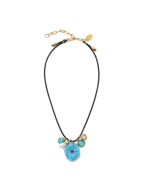 LIZZIE FORTUNATO flower-motif multi-stone embellishment necklace
