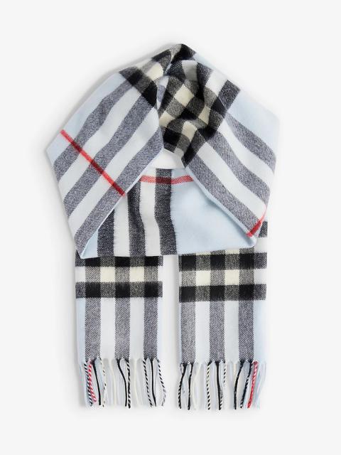 Giant Check fringed cashmere scarf
