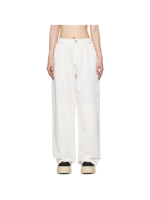 White Numeric Signature Trousers