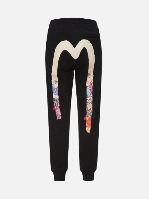 EVISU FLORAL DÉCOR DAICOCK PRINT SWEATPANTS