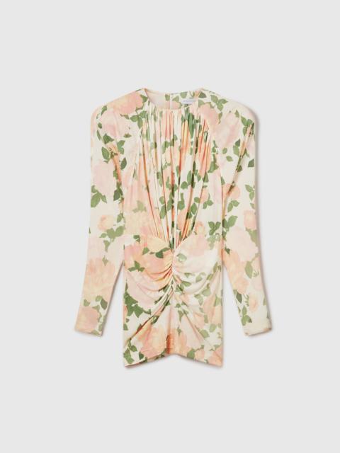 Stella McCartney Peony Print Long-Sleeve Mini Dress