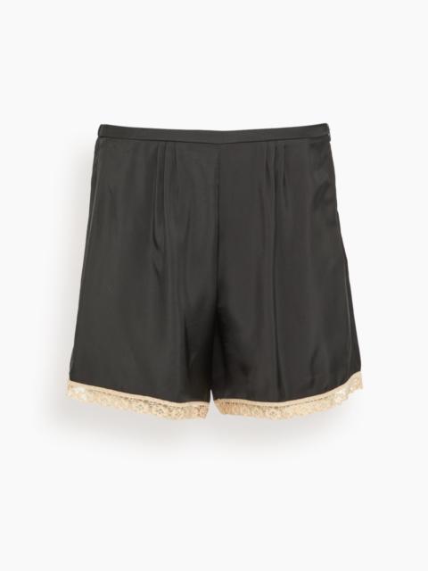 forte_forte Chic Twill Culotte with Lace in Noir