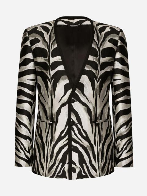 Dolce & Gabbana Zebra-design lamé jacquard Sicilia-fit jacket