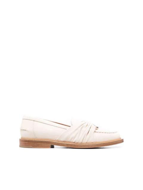 Chloé C-embellished leather loafers