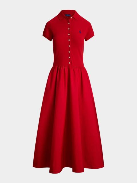 Polo Ralph Lauren Hybrid Mesh Polo-Bodice Midi Dress