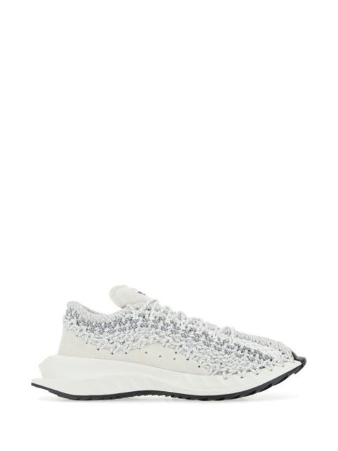 Valentino Multicolor fabric and suede Crochet sneakers