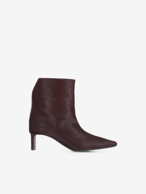 KHAITE calf-hair square-toe ankle boots