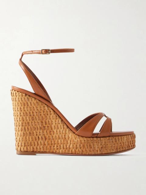 AQUAZZURA You And I 110 Leather Wedge Sandals