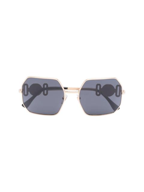 VERSACE Temple hexagonal-frame sunglasses
