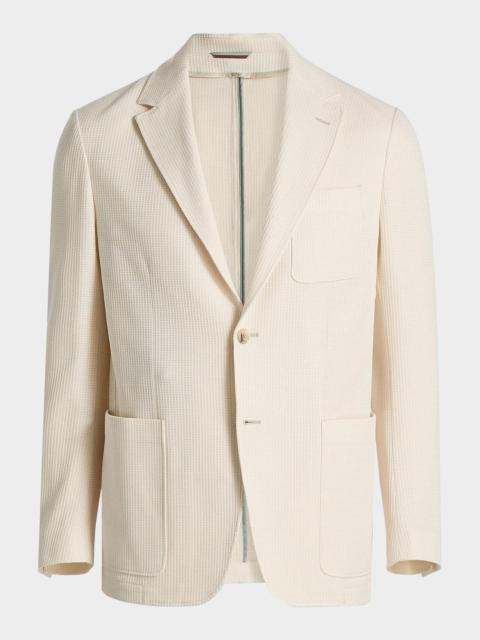 Canali Men's Waffle-Knit Cotton Jersey Jacket