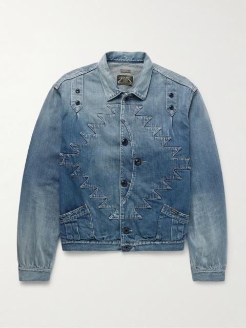 Kapital Thunderbird Panelled Denim Blouson Jacket Blue