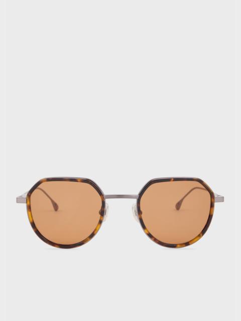 Paul Smith Gunmetal Havana 'Pinnell' Sunglasses