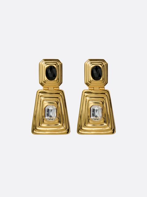 Alessandra Rich GOLD AND CRYSTAL EARRINGS WITH PENDANT