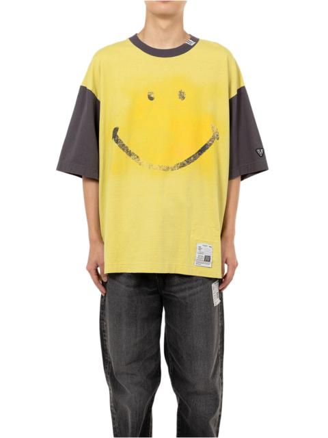 Maison MIHARAYASUHIRO Smily Face Printed Ringer T-shirt