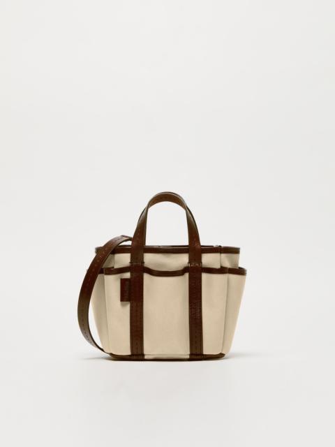 GARDENCABASXS Canvas and leather Giardiniera Mini tote bag