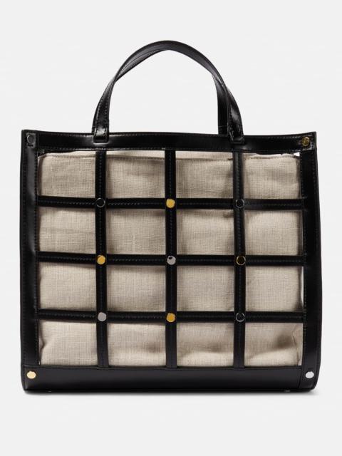 STAUD Emma leather-trimmed tote bag