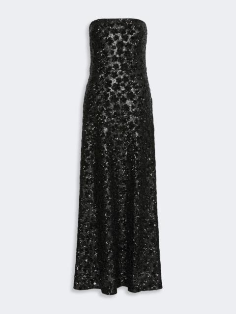 Max Mara BAFFO Embroidered and sequinned tulle bustier dress - BLACK