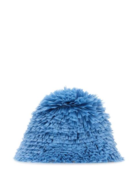Prada Embellished Raffia Bucket Hat