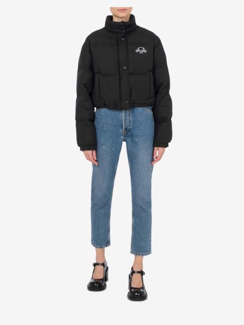 Moschino LIGHTWEIGHT NYLON DOWN JACKET LAUREL CROWN LOGO