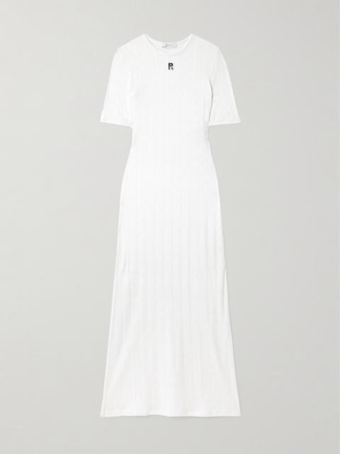 rabanne Embellished Pointelle-knit Cotton Maxi Dress