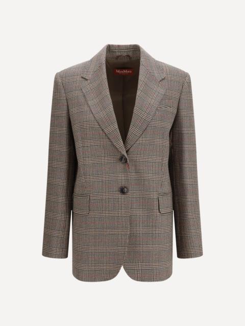 Max Mara Studio Checked Pattern Wool Blazer