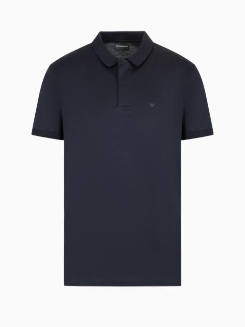 EMPORIO ARMANI Travel Essentials Lyocell-blend jersey polo shirt