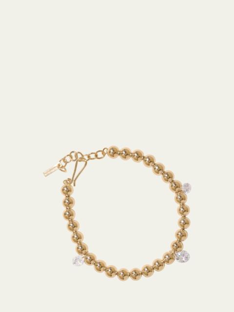 Completedworks 18K Gold Plated Recycled Silver Bracelet with Cubic Zirconia Droplets