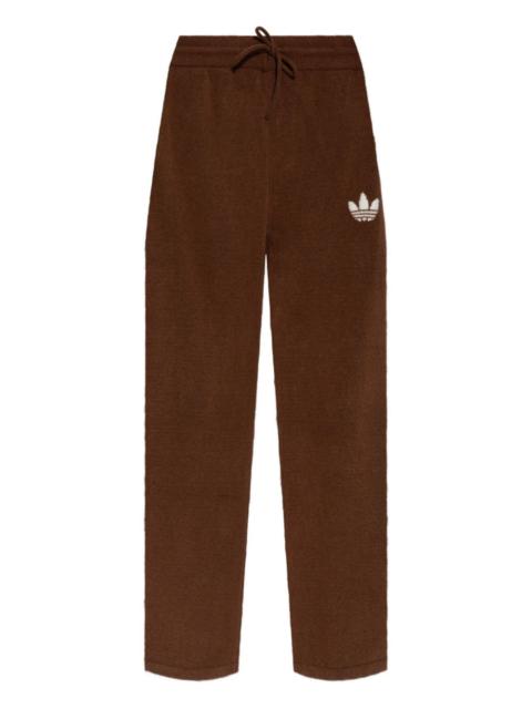 adidas logo drawstring knit trousers