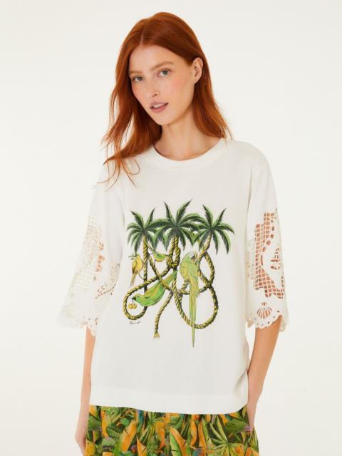 FARM RIO Ropes And Birds Richelieu Blouse