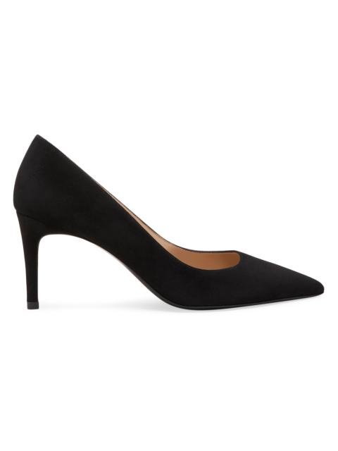 Stuart Weitzman Women's Stuart Power 75MM Suede Pumps - Black