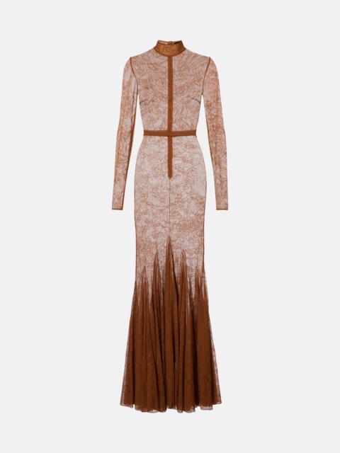 David Koma Sheer lace gown