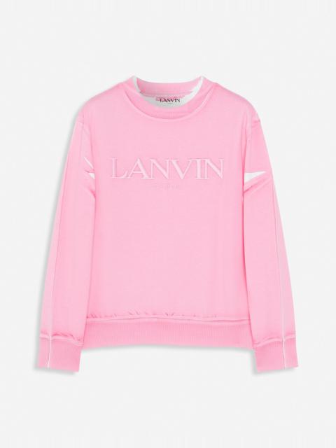 OVERPRINTED EMBROIDERED LANVIN PARIS SWEATSHIRT