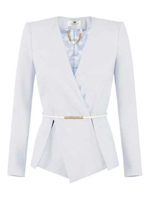 ELISABETTA FRANCHI wrap belted blazer